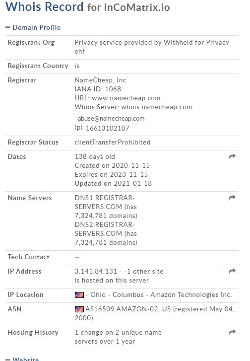 incomatrix domain