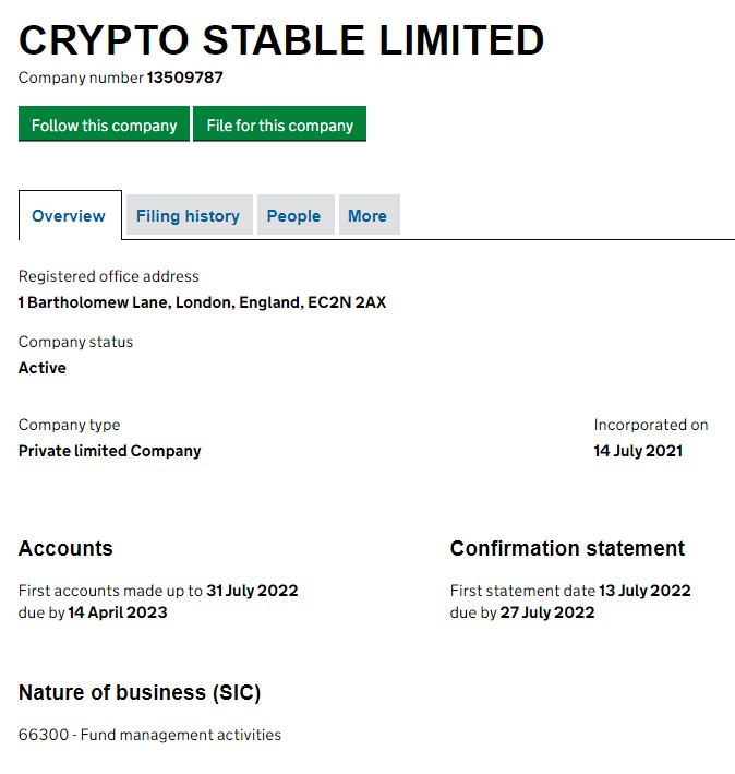 Crypto Stable Limited