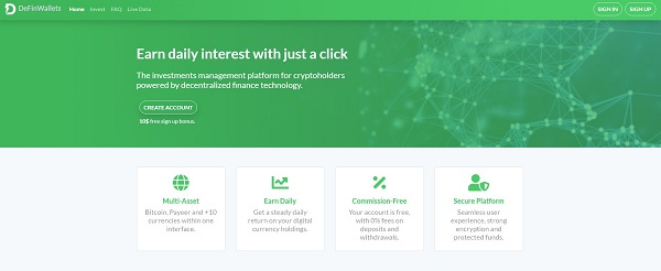 DeFin Wallet website