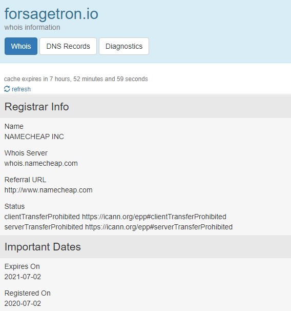 Forsage Tron website domain