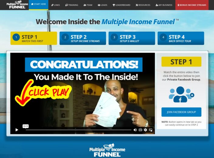 Multiple Income Funnel website