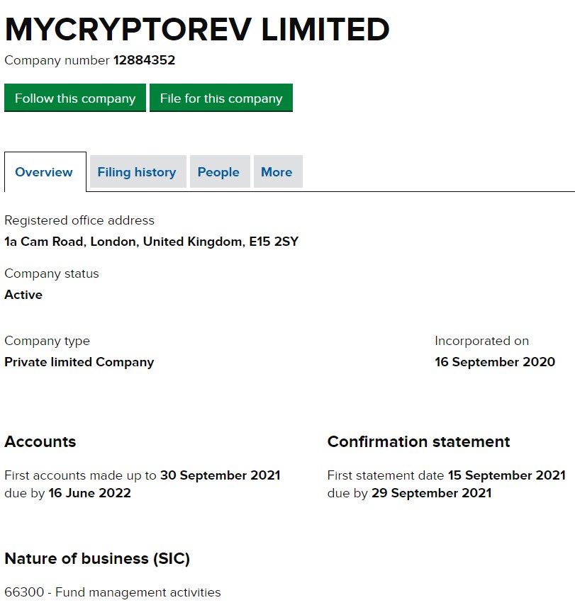 MyCryptoRev Limited