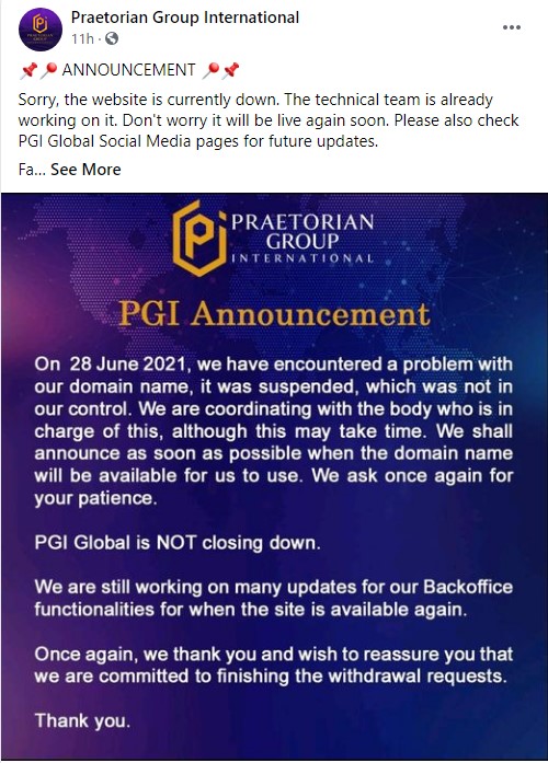 Praetorian Group International Facebook Page