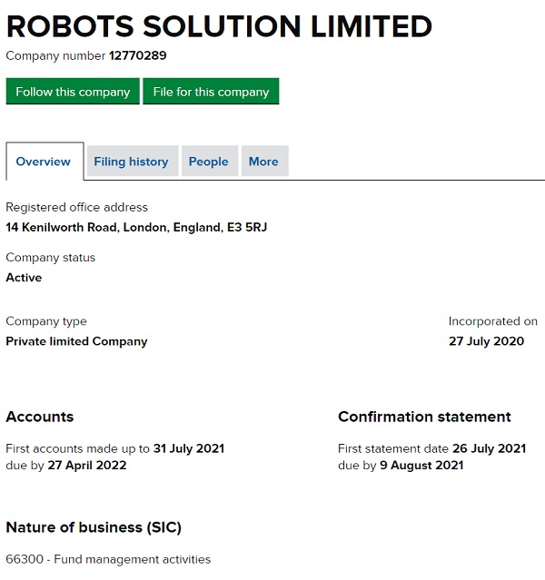 Robots solution limited