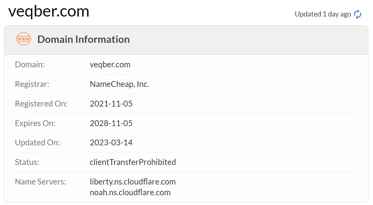 veqber who is domain information