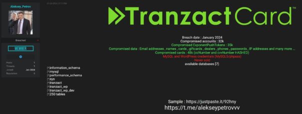 tranzactcard breach