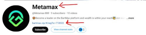 BartMax promoted on MetaMax Youtube channels