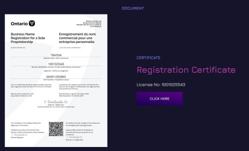 Traydai registration