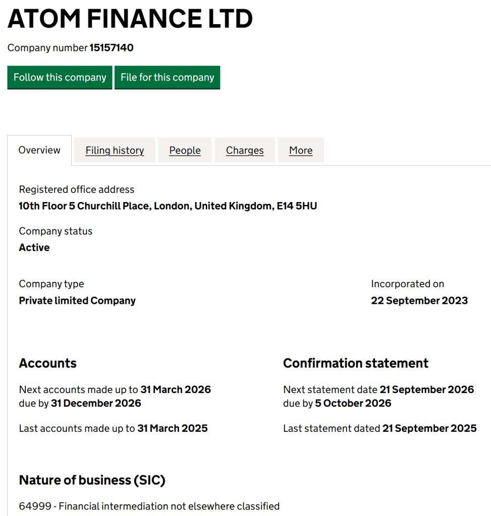 Atom Finance LTD